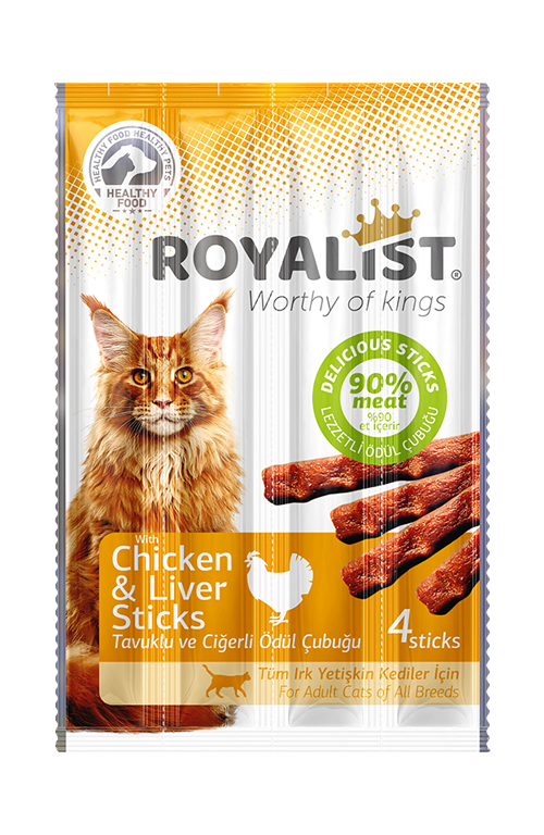 03378 ROYALIST KEDİ TAVUKLU VE CİĞERLİ STİCKS  20 GR