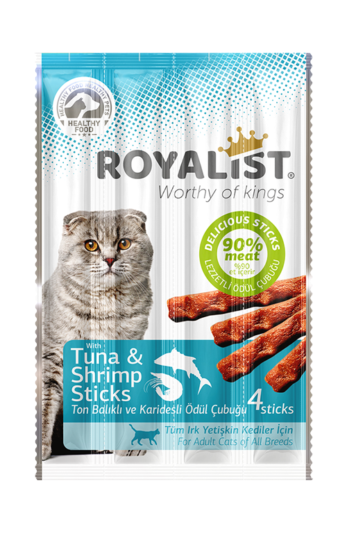 03376 ROYALIST KEDİ TON BALIK-KARİDES STİCKS  20 GR