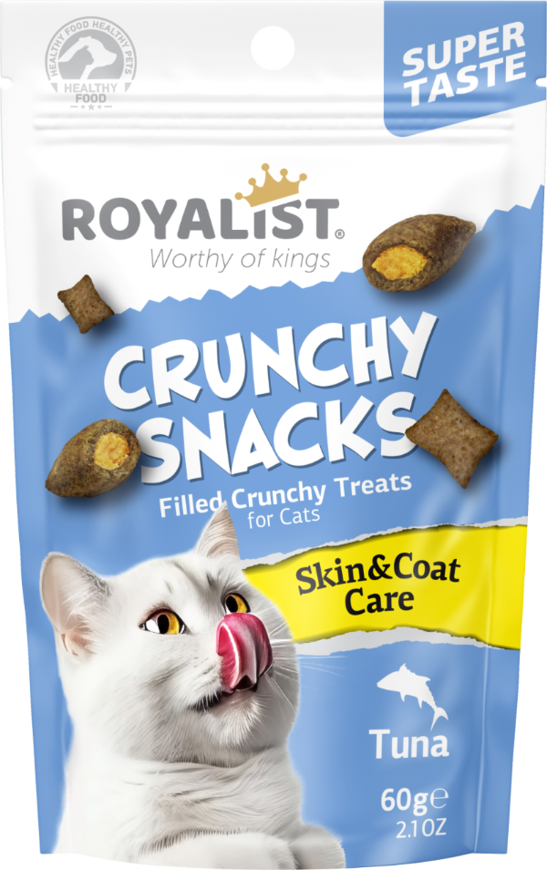 03742 ROYALIST  CRUNCHY SNACKS TUNA/ SKİN &COAT CARE 60 GR