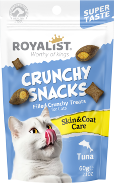 03742 ROYALIST  CRUNCHY SNACKS TUNA/ SKİN &COAT CARE 60 GR