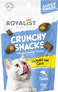 03742 ROYALIST  CRUNCHY SNACKS TUNA/ SKİN &COAT CARE 60 GR