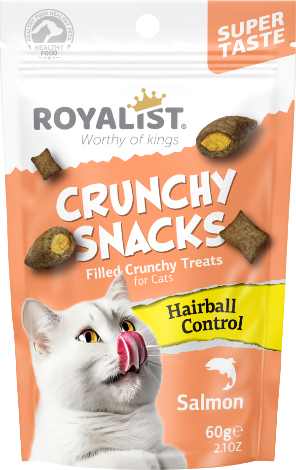 03743 ROYALIST CRUNCHY SNACKS SALMON /HAİRBALLCONTROL 60 GR