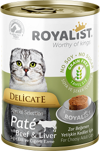 03418 ROYALİST BİFTEKLİ&CİĞERLİ DELİCATE PATE KONSERVE 400 GR 12 Lİ