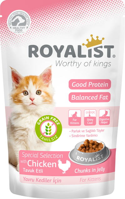 03373 ROYALIST TAVUKLU YAVRU KEDİ KONSERVE KİTTEN POUCH 85 GR