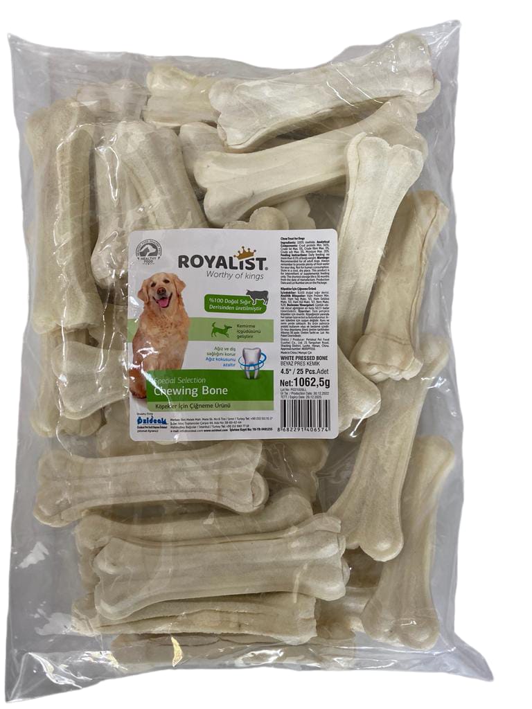 02785 ROYALIST İTHAL BEYAZ PRES KEMİK 4.5'' (12 CM) 25 PCS