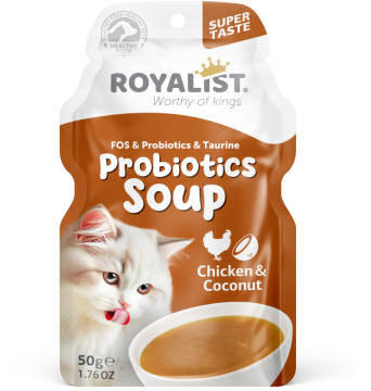 03905 ROYALIST CAT PROBIOTICS SOUP CHICKEN & COCONUT 50 GR