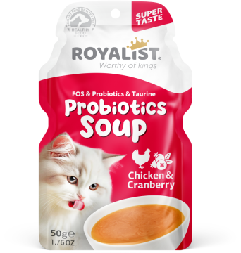 03904 ROYALIST CAT PROBIOTICS SOUP CHICKEN & CRANBERRY 50 GR