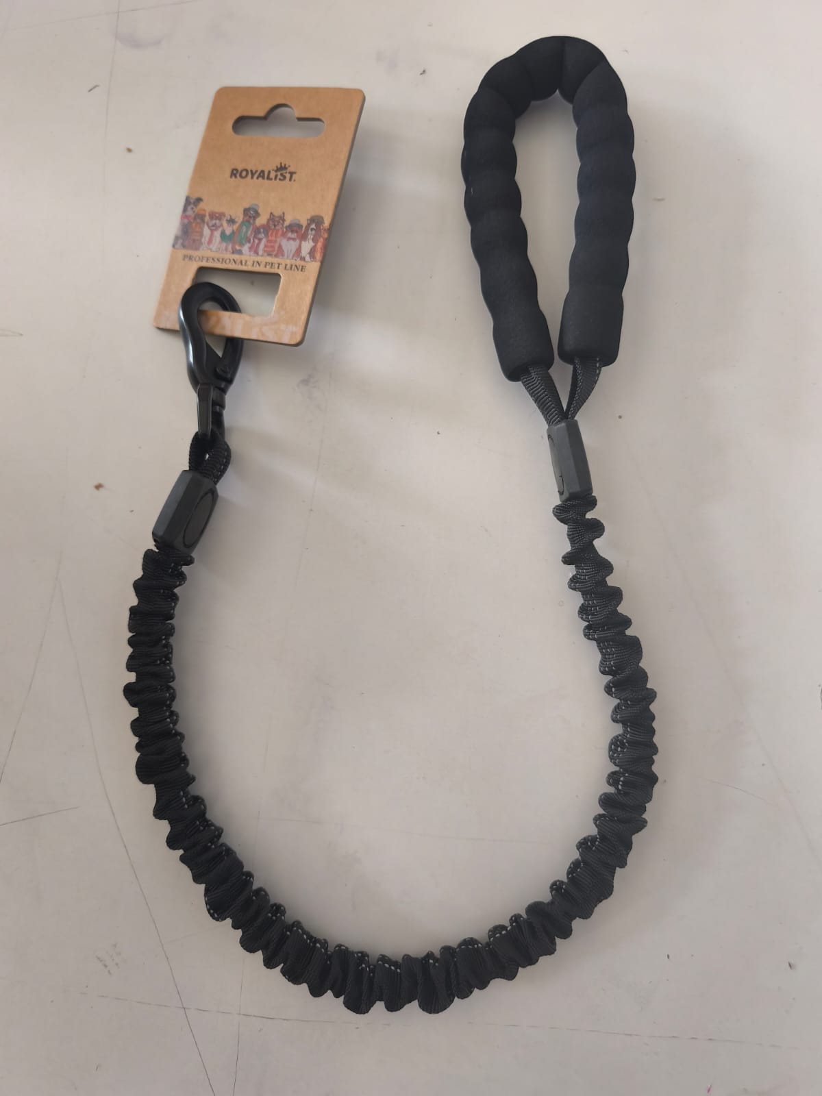 03915 SLN06 REFLECTİVE BOUNCE LEASH WİTH FOAM 2.5 CM 75-120 CM SİYAH