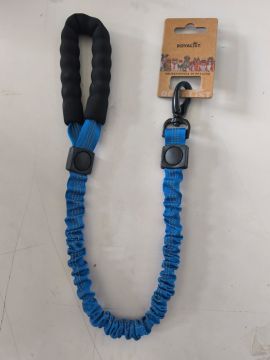 03915 SLN06 REFLECTİVE BOUNCE LEASH WİTH FOAM 2.5 CM 75-120 CM MAVİ