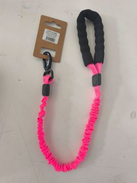 03915 SLN06 REFLECTİVE BOUNCE LEASH WİTH FOAM 2.5 CM 75-120 CM PEMBE