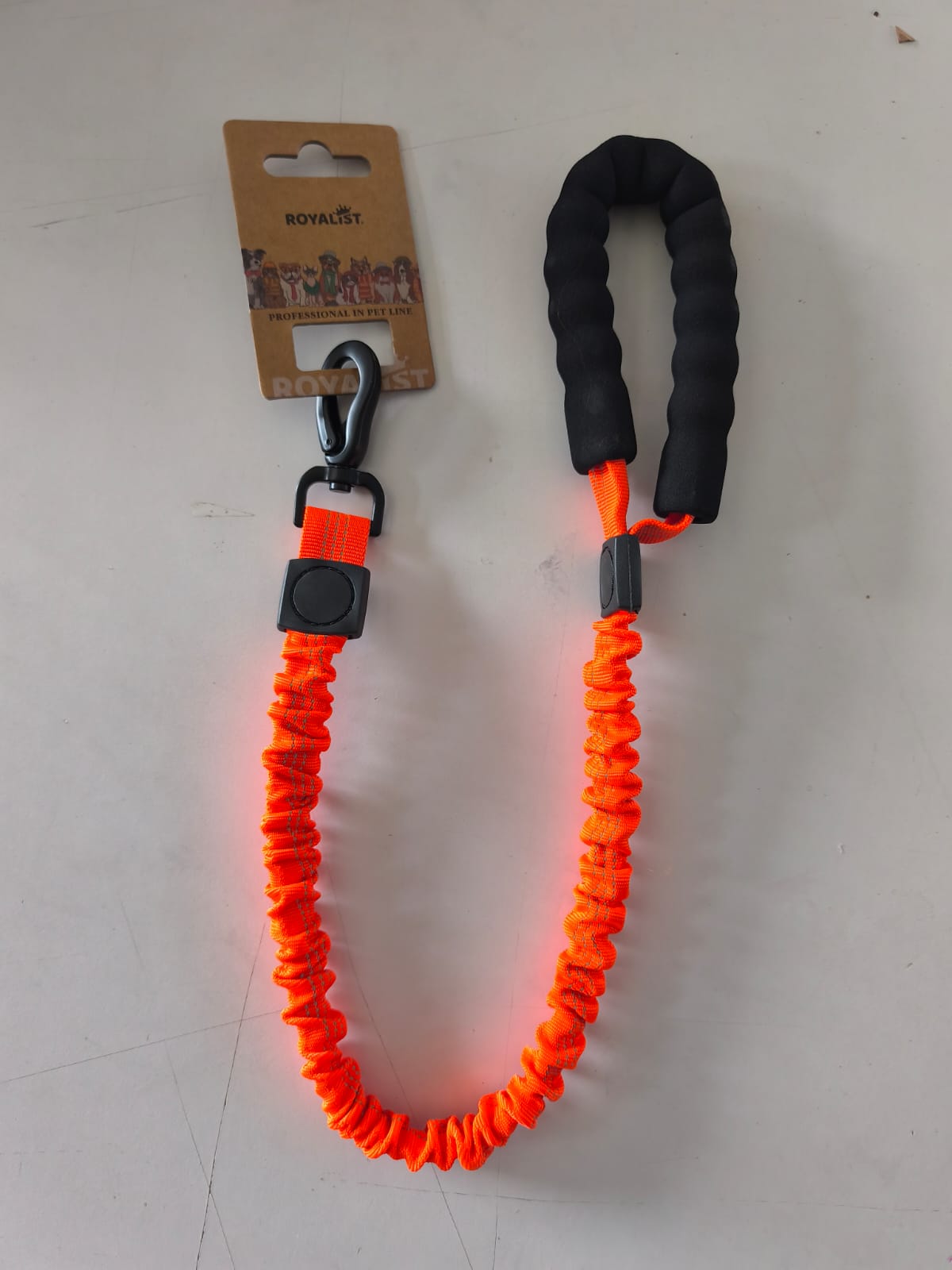 03915 SLN06 REFLECTİVE BOUNCE LEASH WİTH FOAM 2.5 CM 75-120 CM TURUNCU