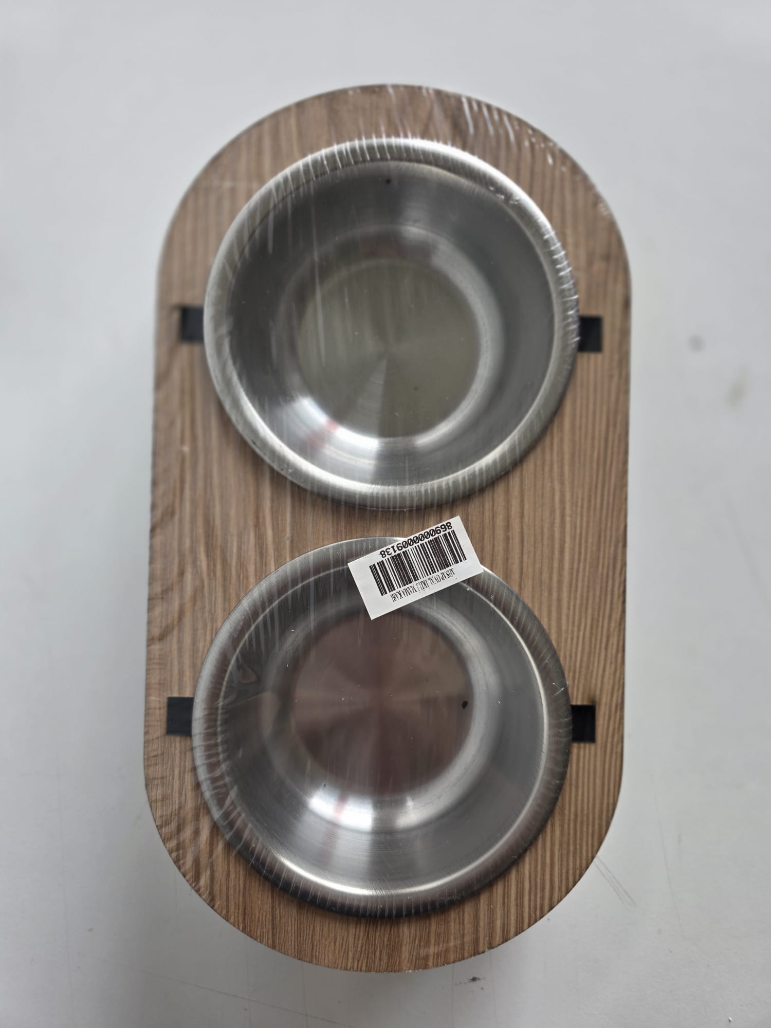 03651 AHŞAP OVAL İKİLİ MAMA KABI