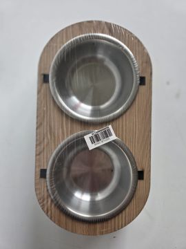 03651 AHŞAP OVAL İKİLİ MAMA KABI