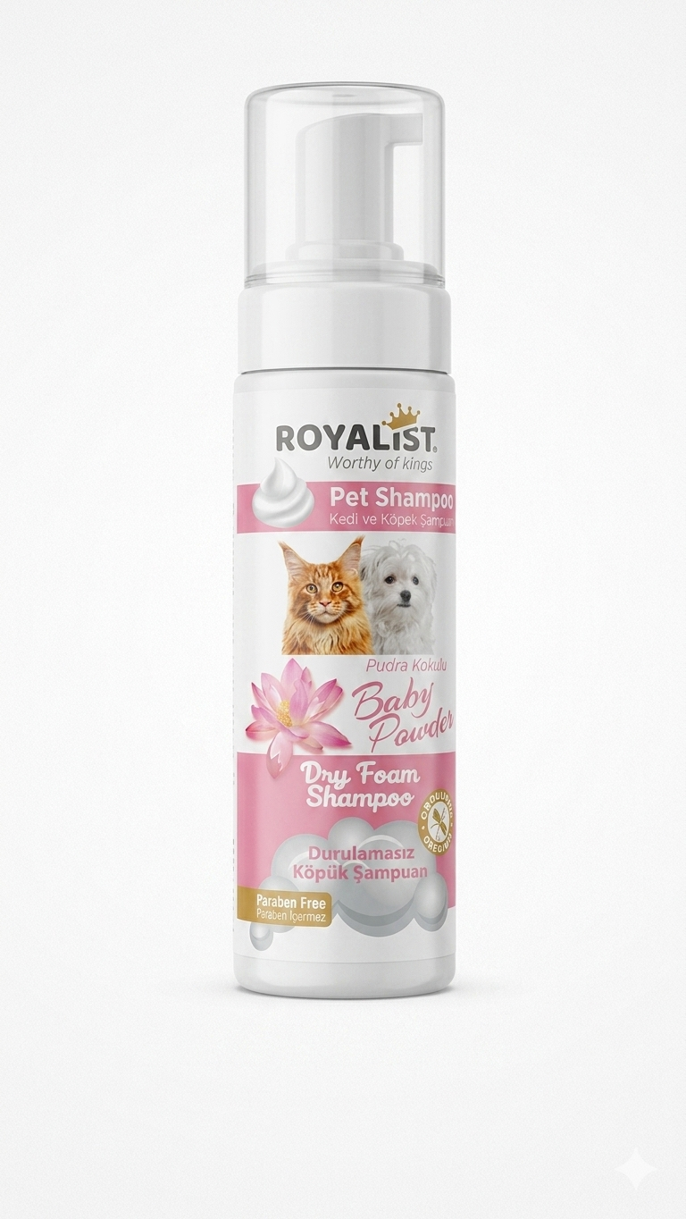04025 ROYALİST KEDİ-KÖPEK BABY POWDER KÖPÜK ŞAMPUAN  200 ML