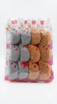 03781 ROYALİST KIRMIZI KUYRUKLU PELUŞ KEDİ OYUNCAK FARE