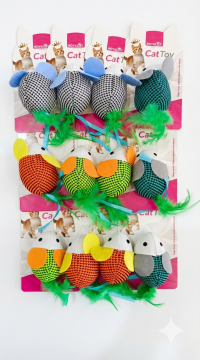 03788 ROYALİST BÜYÜK KULAK TÜY KUYRUK KEDİ OYUNCAK FARE