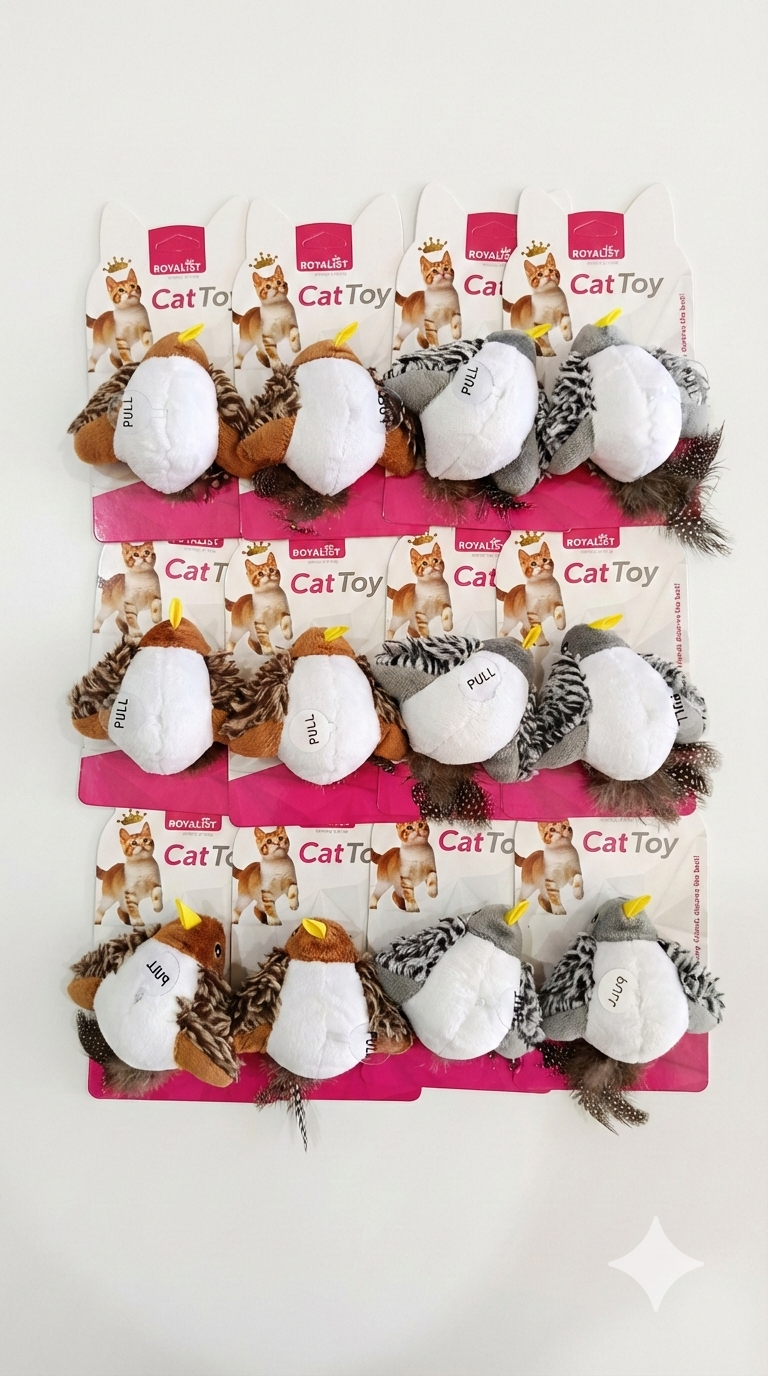 03792 ROYALİST PUAN DESENLİ KEDİ OYUNCAK FARE