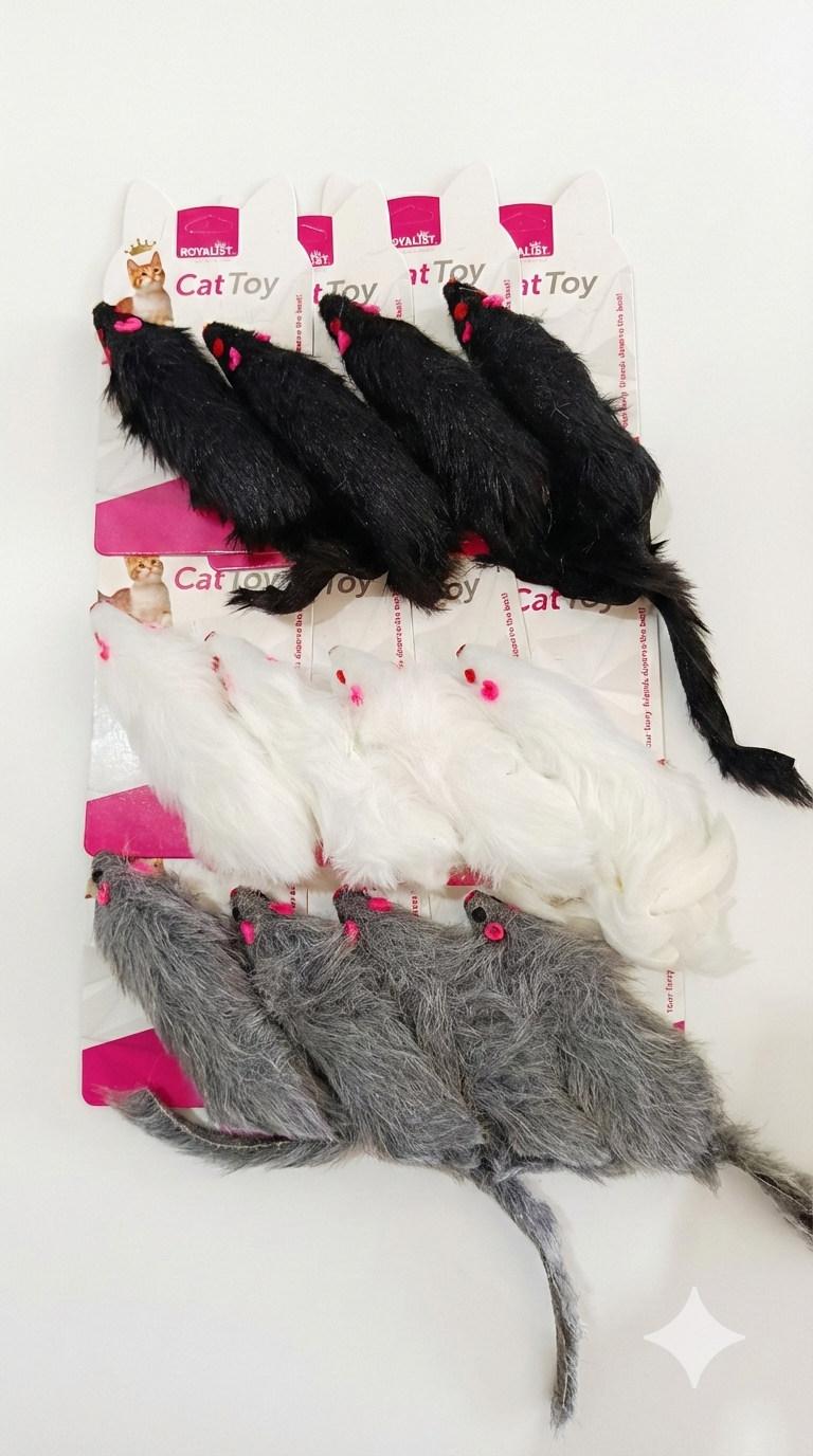 03784 ROYALİST PEMBE KULAKLI PELUŞ KEDİ OYUNCAK FARE