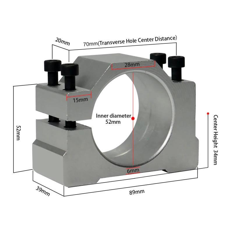 Alüminyum 52mm Spindle Motor Tutucu Holder