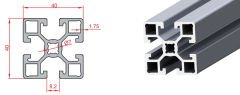 Sigma Profil LIGHT 40x40 - Kanal 8-(1metre)