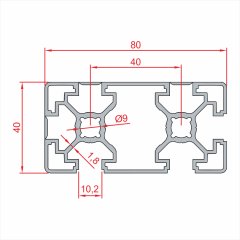 Sigma Profil KAPALI 40x80 2 KANALLI  - Kanal 10-(1metre)