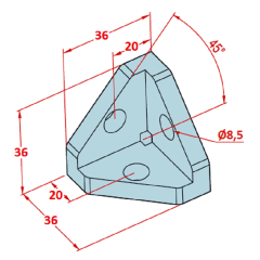 40x40 üçgen Köşe Bağlantı