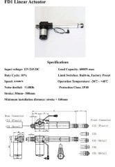 500mm Lineer Aktüatör 24V FD1-500