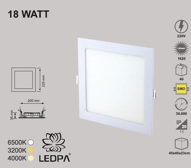 KARE 18W SLIM LED PANEL 4000K NATURAL BEYAZ , 18W PANEL LED NATURAL BEYAZ