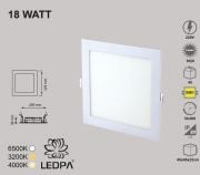 KARE 18W SLIM LED PANEL 4000K NATURAL BEYAZ , 18W PANEL LED NATURAL BEYAZ