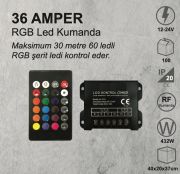 RGB LED KONTROLLER , RGB KUMANDA , 36AMPER ,LED KONTROL