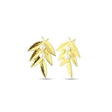 Pearl Golden Age Leaf Earring