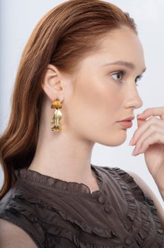 Wave Leaf Hoops