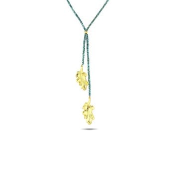 Hematite Golden Leaf Necklace