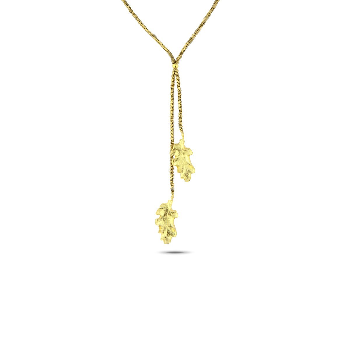 Hematite Golden Leaf Necklace