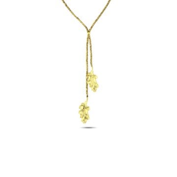 Hematite Golden Leaf Necklace