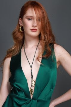 Hematite Golden Leaf Necklace