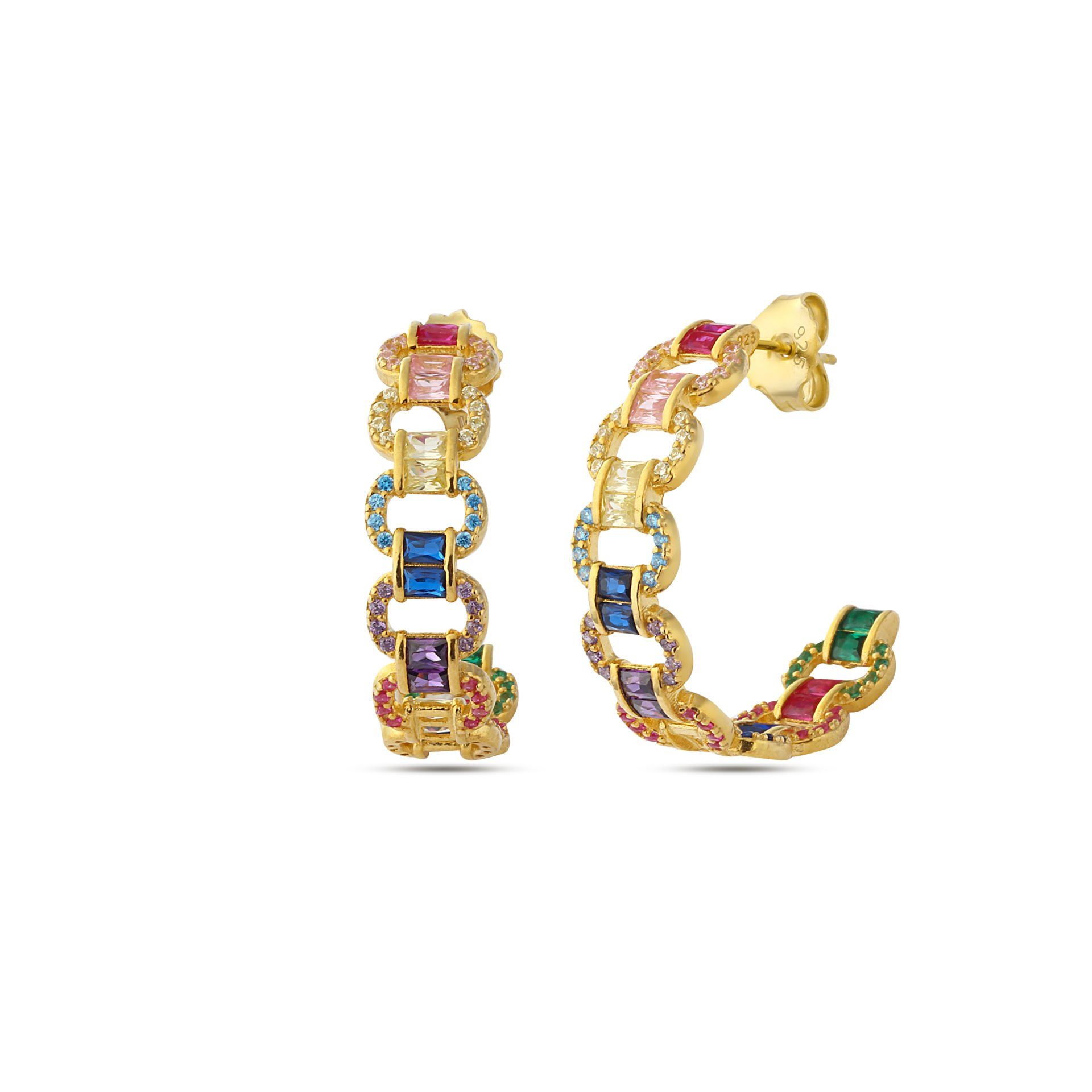Mari Baguette Multicolor Hoops