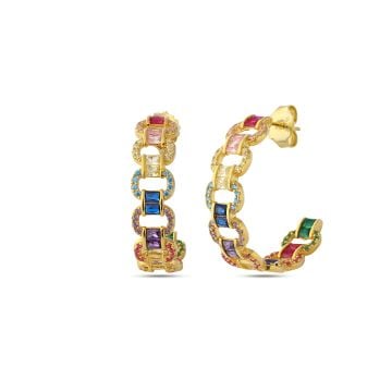 Mari Baguette Multicolor Hoops