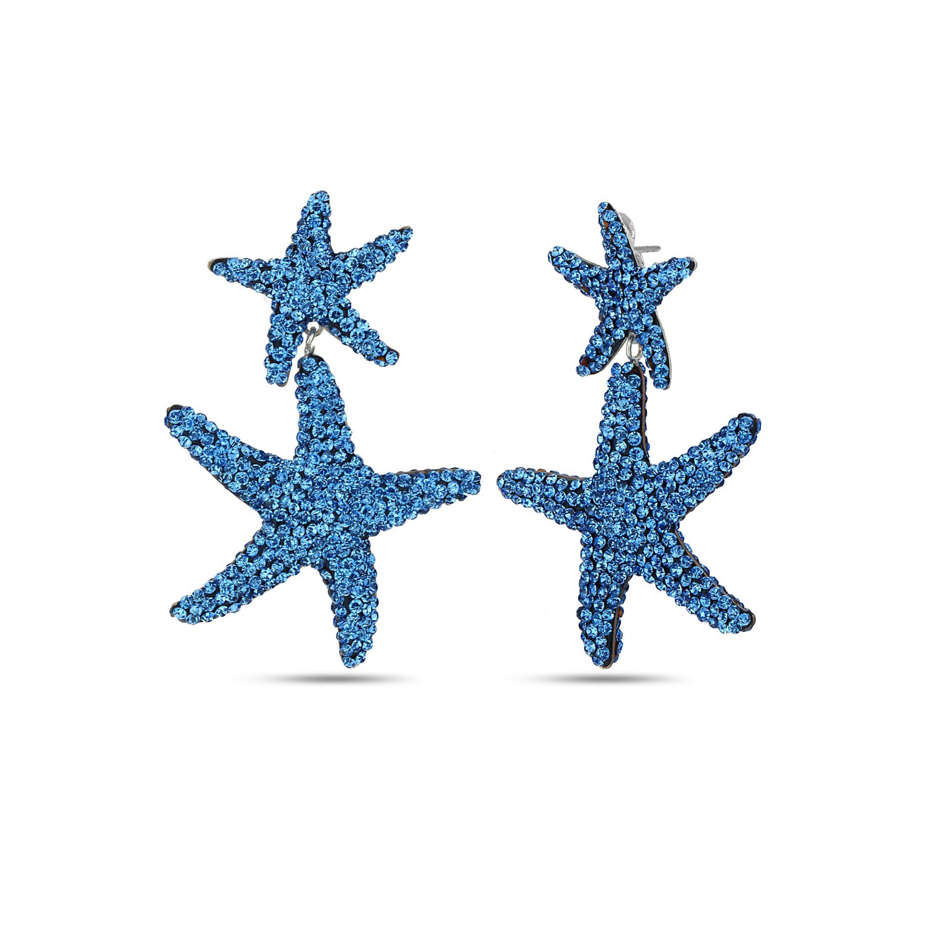 Royal Blue Crystal Sea Star Earrings