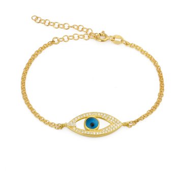 Gold Blue Eye Bracelet