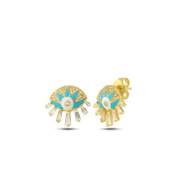 Turquoise Enamel Eye Earrings