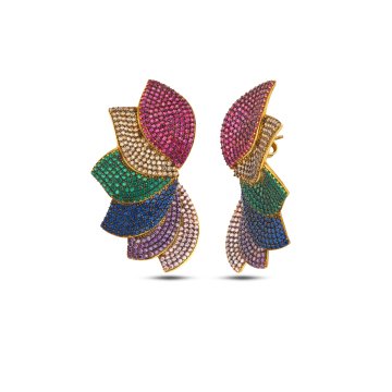 Multicolor Lux Fan Earring