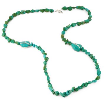 Turquoise Crystal Long Necklace