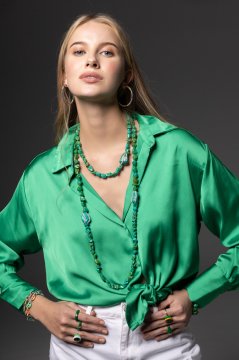 Turquoise Crystal Long Necklace
