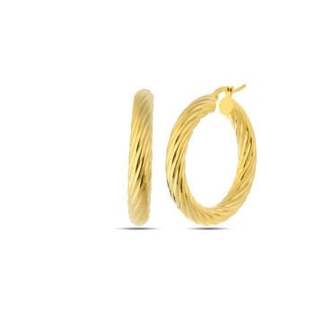 Gold Plain Twister  Hoops