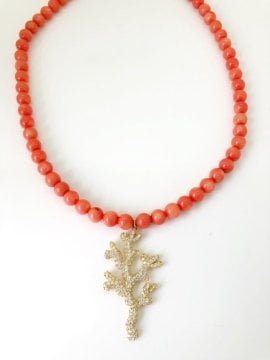 Coral Semiprecious Necklace