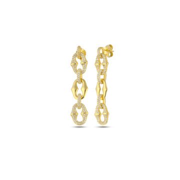 Bambu Plain & Zircon Earrings