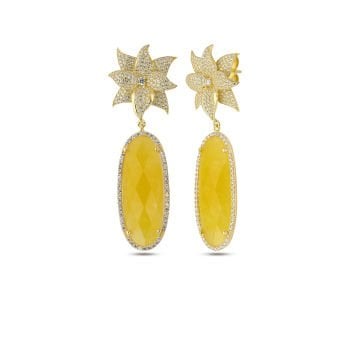 Yellow Drop Flower Earrings