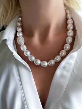 Pearl Crystal Ball Necklace