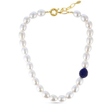 Pearl Crystal Ball Necklace